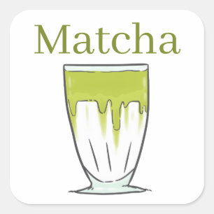 Cuadrada Pegatina de Matcha