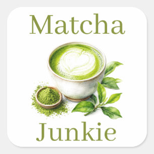 Cuadrada Pegatina de Matcha