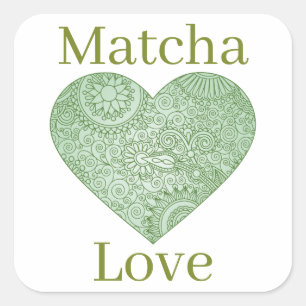 Cuadrada Pegatina de Matcha