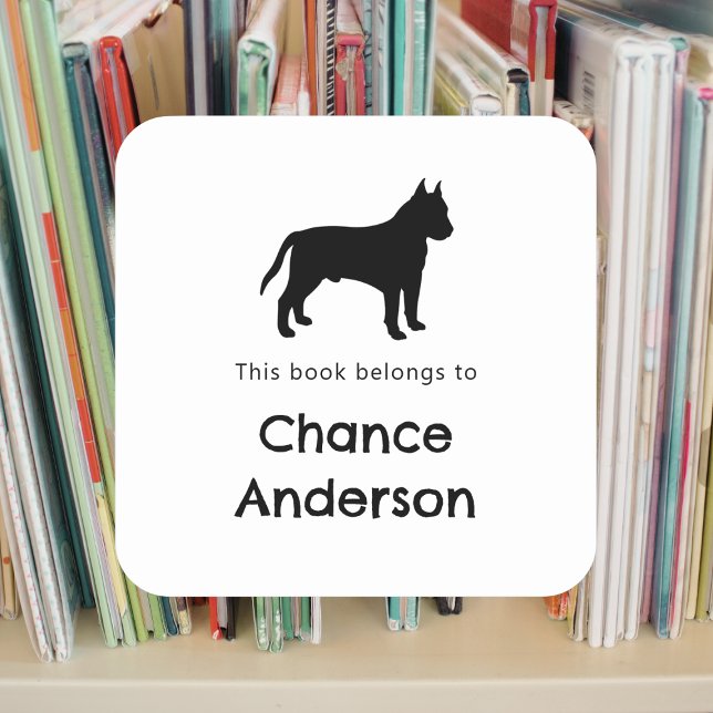 Cuadrada Pegatina de matrículas de Pitbull (Subido por el creador)