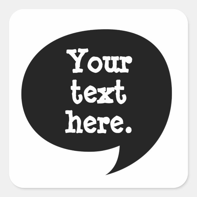 Cuadrada Pegatina de medio tono de diálogo de cómic retro (Anverso)