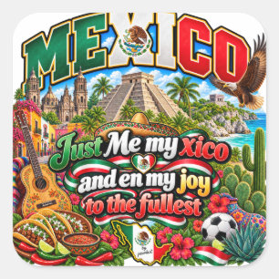 Cuadrada Pegatina de México
