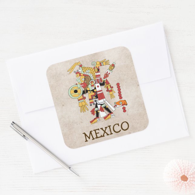 Cuadrada Pegatina de México (Sobre)