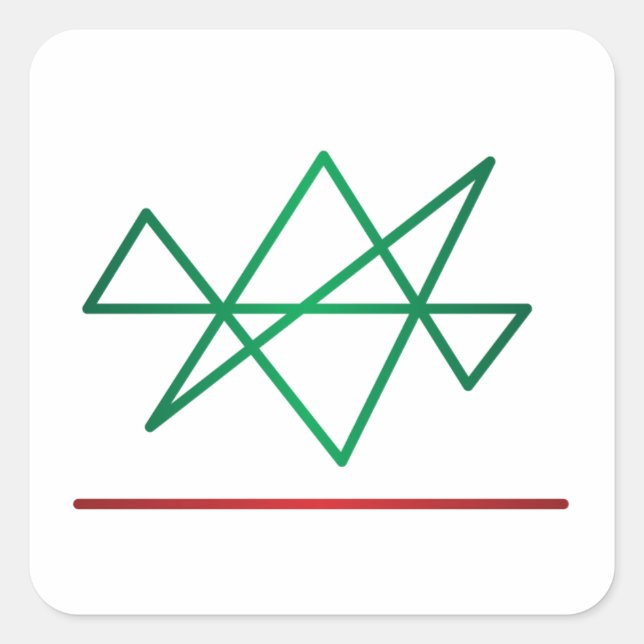 Cuadrada Pegatina de Midas Star reiki (Anverso)