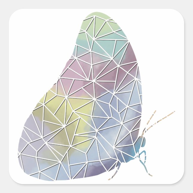 Cuadrada Pegatina de morfo de mosaico de papel (Anverso)