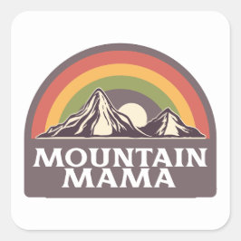 Cuadrada Pegatina de Mountain Mama Square