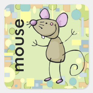 Cuadrada pegatina de mouse
