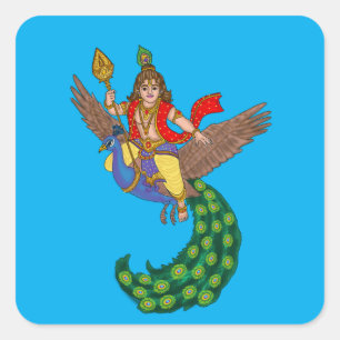 Cuadrada Pegatina de Murugan niño