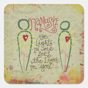 Cuadrada Pegatina de Namaste