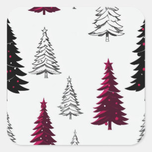 Cuadrada Pegatina de Navidad