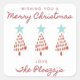 Cuadrada Pegatina de Navidad
