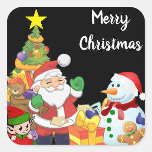 Cuadrada Pegatina de Navidad