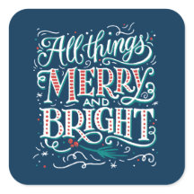 Pegatina de Navidad Blue All Things Merry & Bright