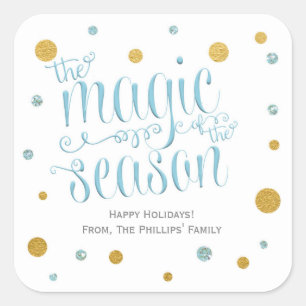 Cuadrada Pegatina de Navidad de la Magia de la Temporada