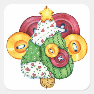 Cuadrada Pegatina de Navidad - SRF