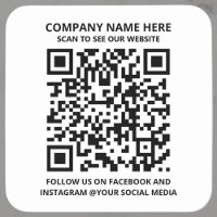 Pegatina de negocios moderno con código QR promoci
