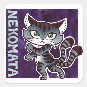 Cuadrada Pegatina de Nekomata