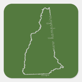 Cuadrada Pegatina de New Hampshire