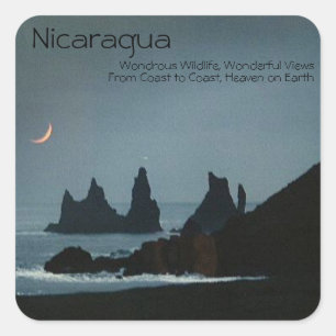 Cuadrada Pegatina de Nicaragua