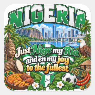Cuadrada Pegatina de Nigeria
