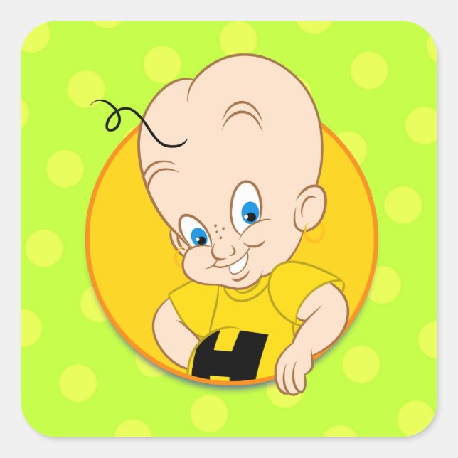 Cuadrada Pegatina de niño personalizado (Anverso)