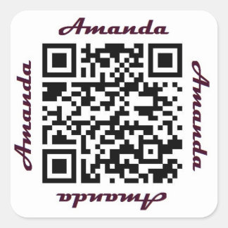 Cuadrada Pegatina de NOMBRE personalizado de código Amanda 