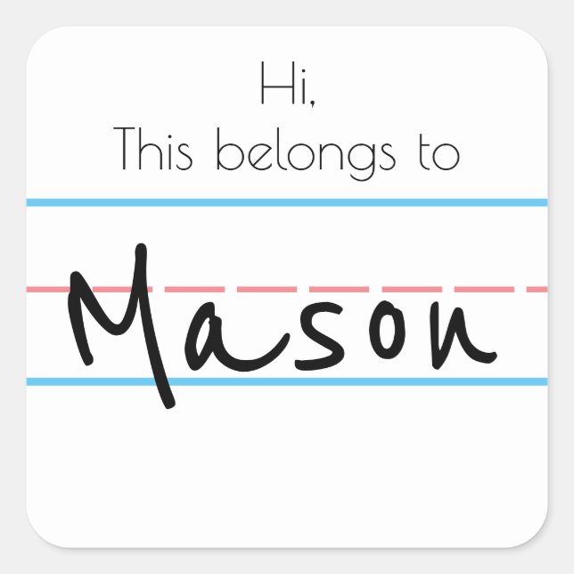 Cuadrada Pegatina de nombres (Anverso)
