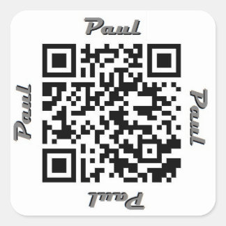 Cuadrada Pegatina de nombres personalizados de código QR de