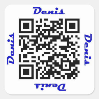 Cuadrada Pegatina de nombres personalizados de código QR de