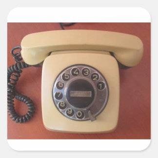 Cuadrada Pegatina de nostalgia de teléfono vintage de la In