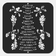 Pegatina de nueve nobles virtudes