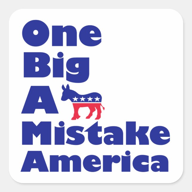 Cuadrada Pegatina de Obama (Anverso)