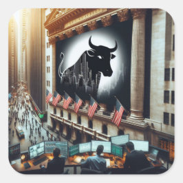 Cuadrada Pegatina de operaciones bursátiles