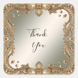 Cuadrada Pegatina de Ornate Gold