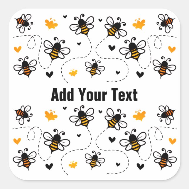 Cuadrada Pegatina de oso (Anverso)