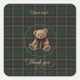 Cuadrada Pegatina de Oso Teddy Polo