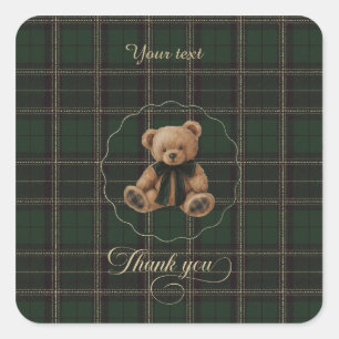 Cuadrada Pegatina de Oso Teddy Polo
