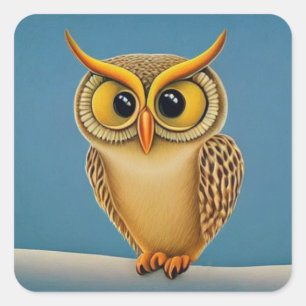 Cuadrada Pegatina de Owl Square