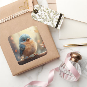 Cuadrada Pegatina de pájaro