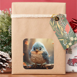 Cuadrada Pegatina de pájaro