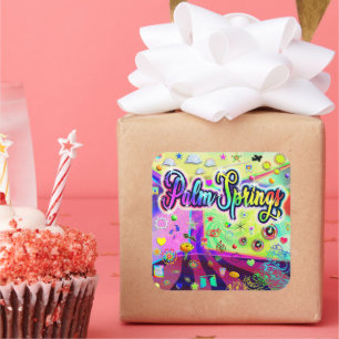 Cuadrada Pegatina de Palm Springs "Guay Energy"