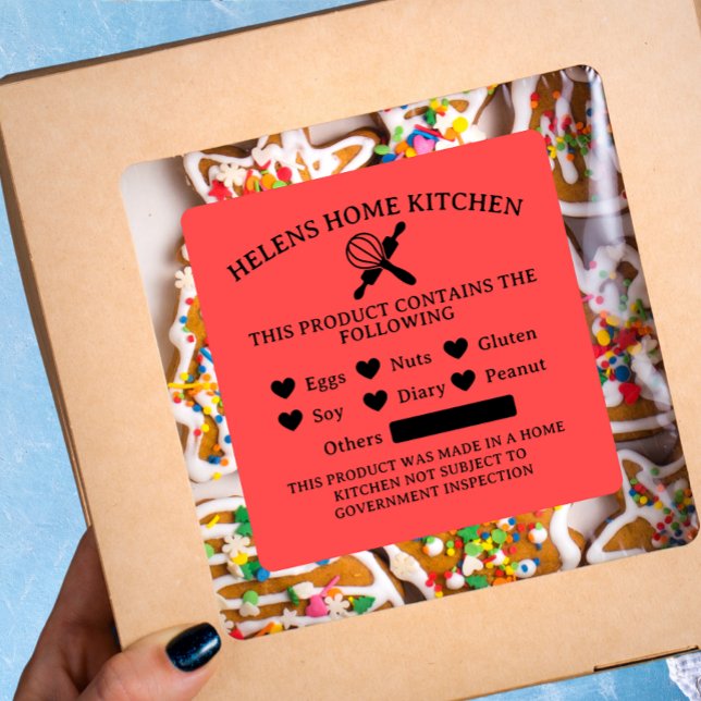 Cuadrada Pegatina de panadería Alerta Alimenticia de Candy  (Subido por el creador)