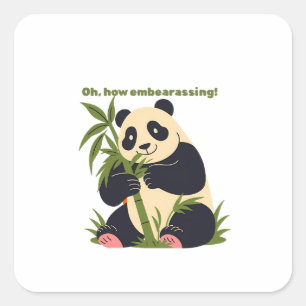 Cuadrada Pegatina de Panda Adorable – Animal Kawaii Panda E