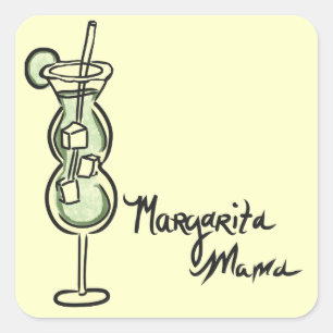 Cuadrada Pegatina de papelería Margarita mama
