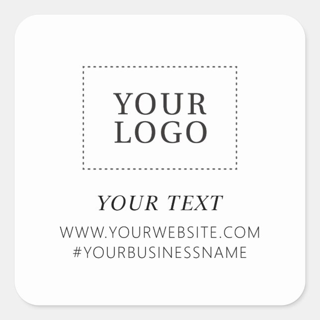 Cuadrada Pegatina de paquete personalizado de agradecimient (Anverso)