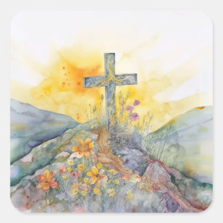Cuadrada Pegatina de Pascua