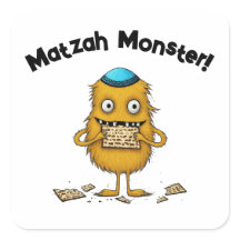 Pegatina de Pascua de Monster Matzah Personalizado