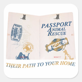 Cuadrada Pegatina de Passport
