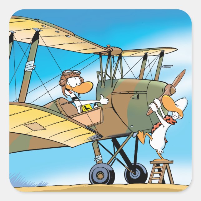 Cuadrada Pegatina De Pato De Ding Para El Embalaje (Anverso)