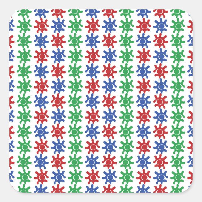 Cuadrada Pegatina de patrón abstracto impar (Anverso)
